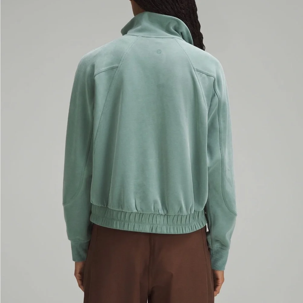 Lululemon brushed softstreme funnel neck zip up size 8 medium forest - Picture 2 of 8
